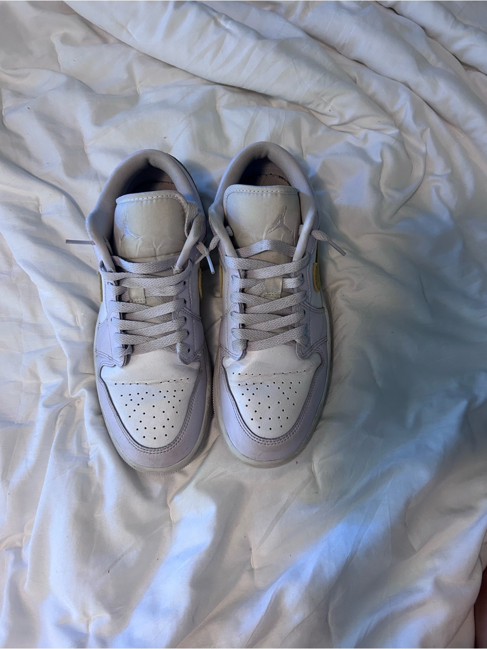 Nike Women's Low-Top Jordan Sneakers in White, purple, yellow